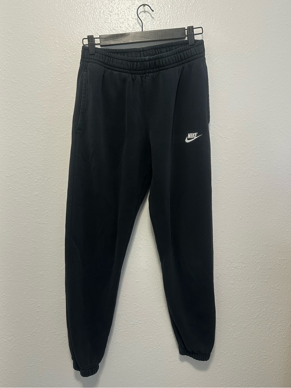 Nike Black Fleece Sweatpants with White Label